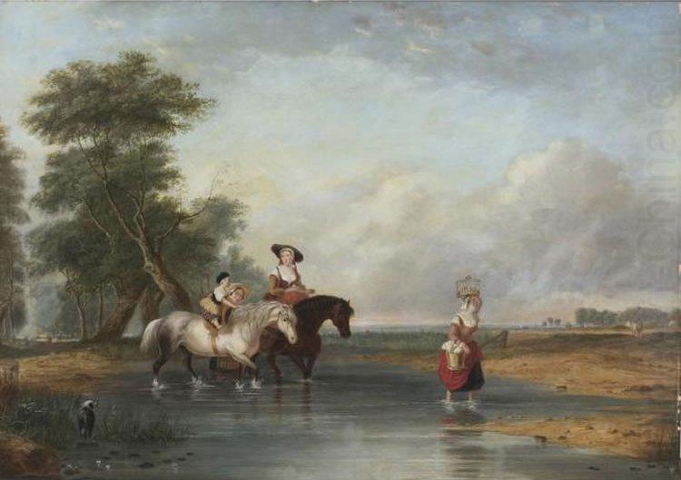 Fording a River, Cornelius Krieghoff